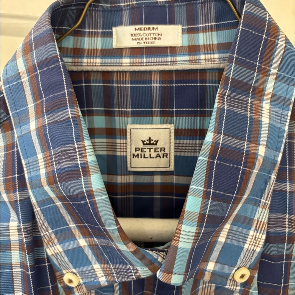 New with tags: Peter Millar Plaid Button Down Shirt - Washington & Lee